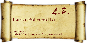 Luria Petronella névjegykártya
